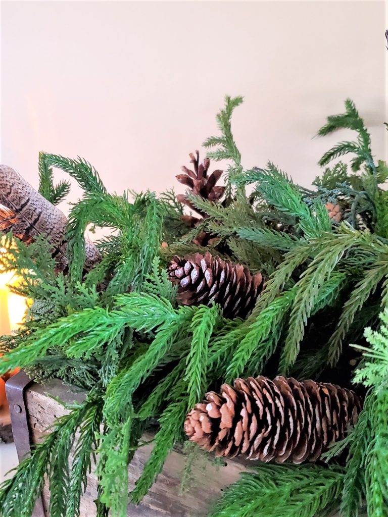 Closeup of the Greens and Pinecones