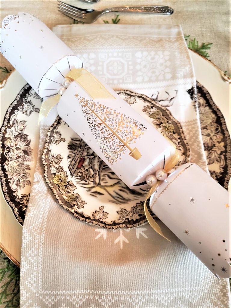Christmas table settings a cracker works well