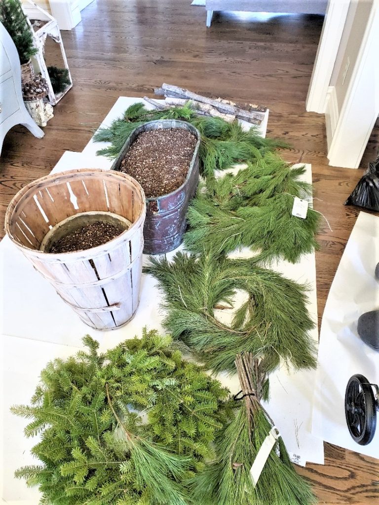 Greens in our entryway for me to get ready