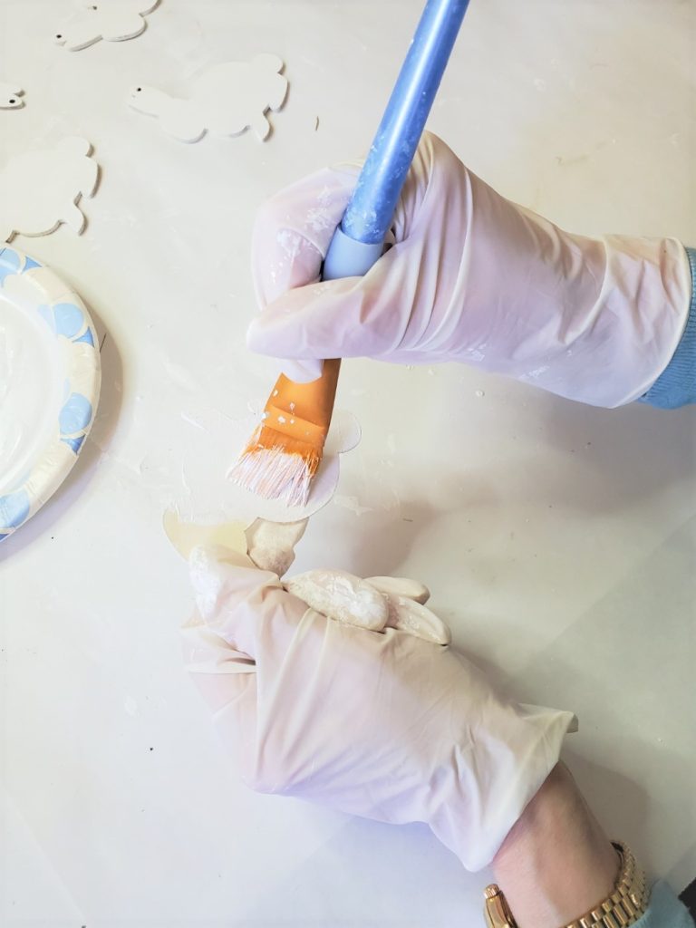 painting the rabbits