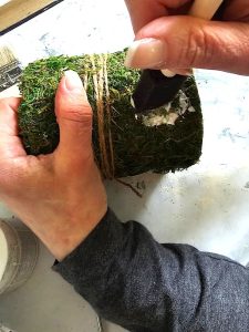 diy-moss-covered-vase-adding-mod-podge-to-moss