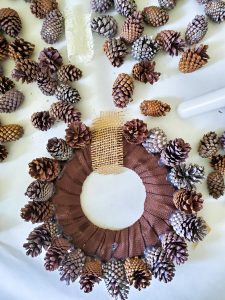first-row-pinecones-glued