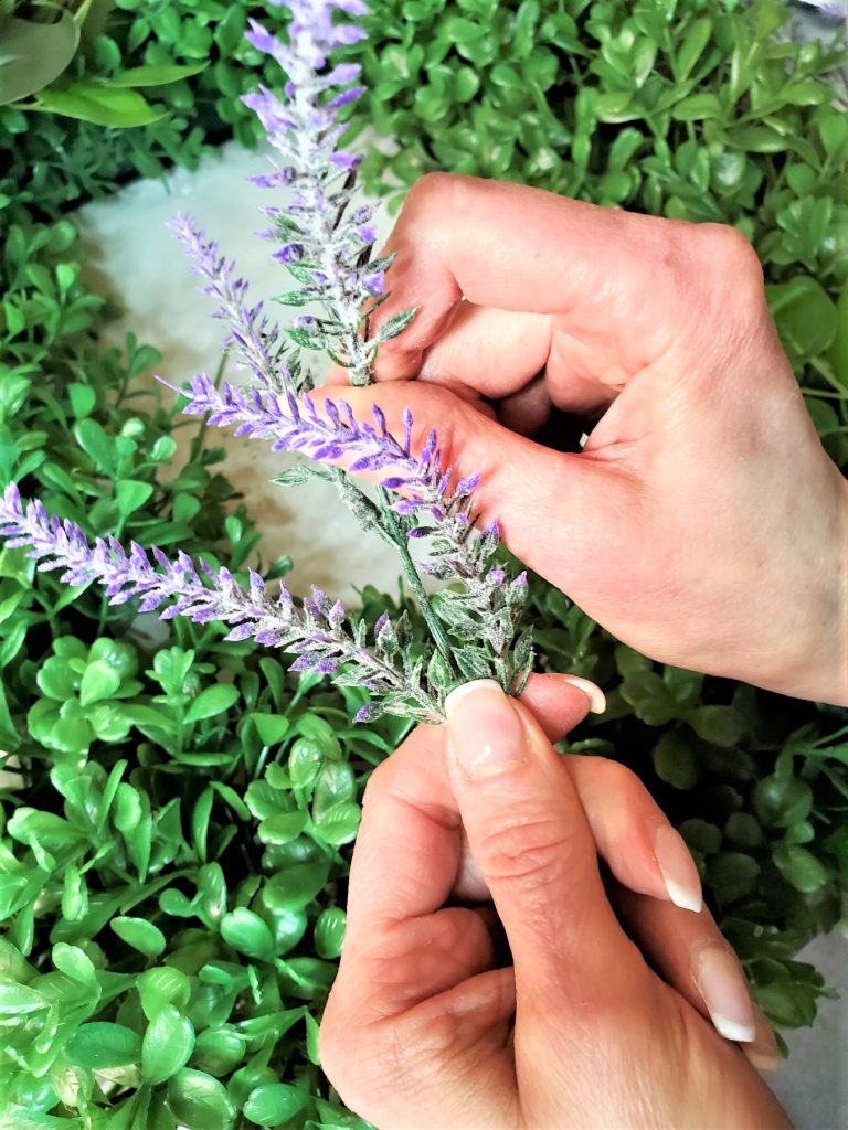 bending-lavender-branches-to-look-natural-for-wreath