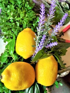 lavender-added-to-lemon-faux-boxwood-wreath