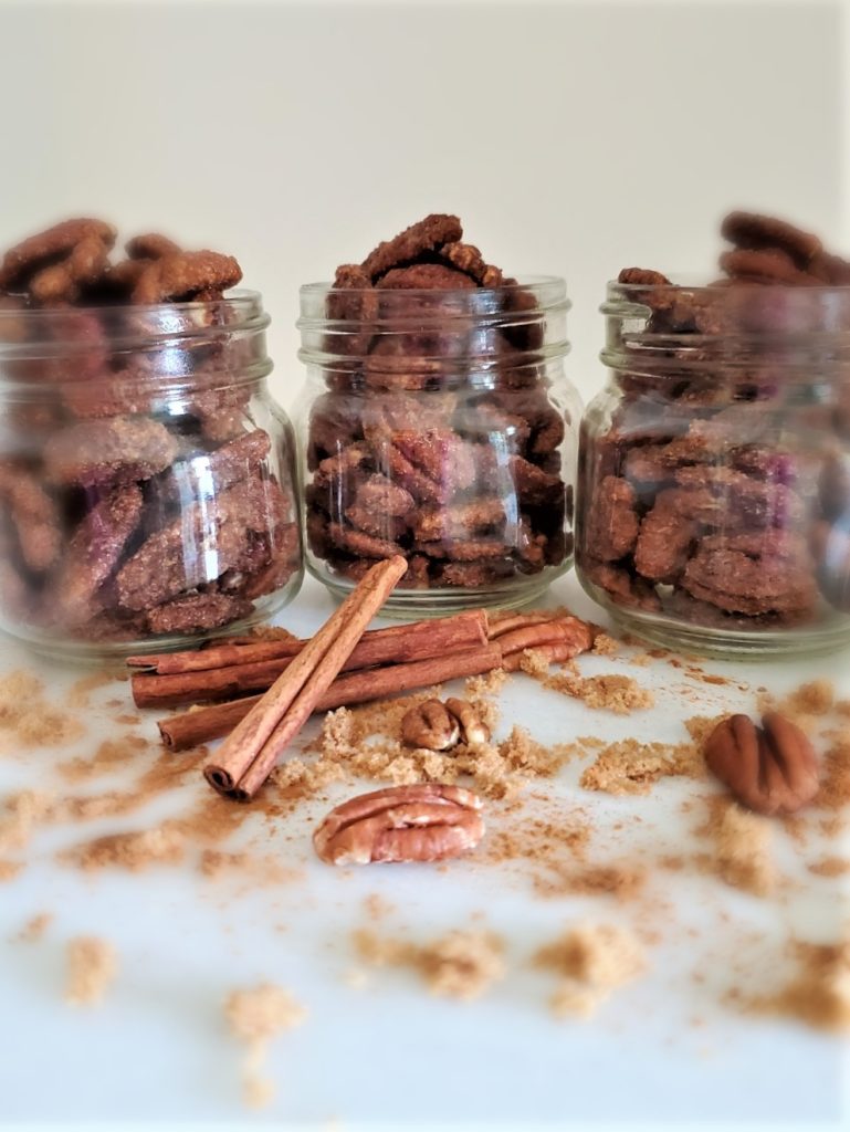 three-jars-filled-with-pecans-for-a-sweet-treat
