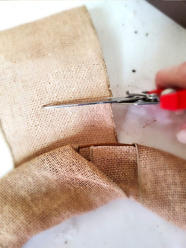 cutting-burlap