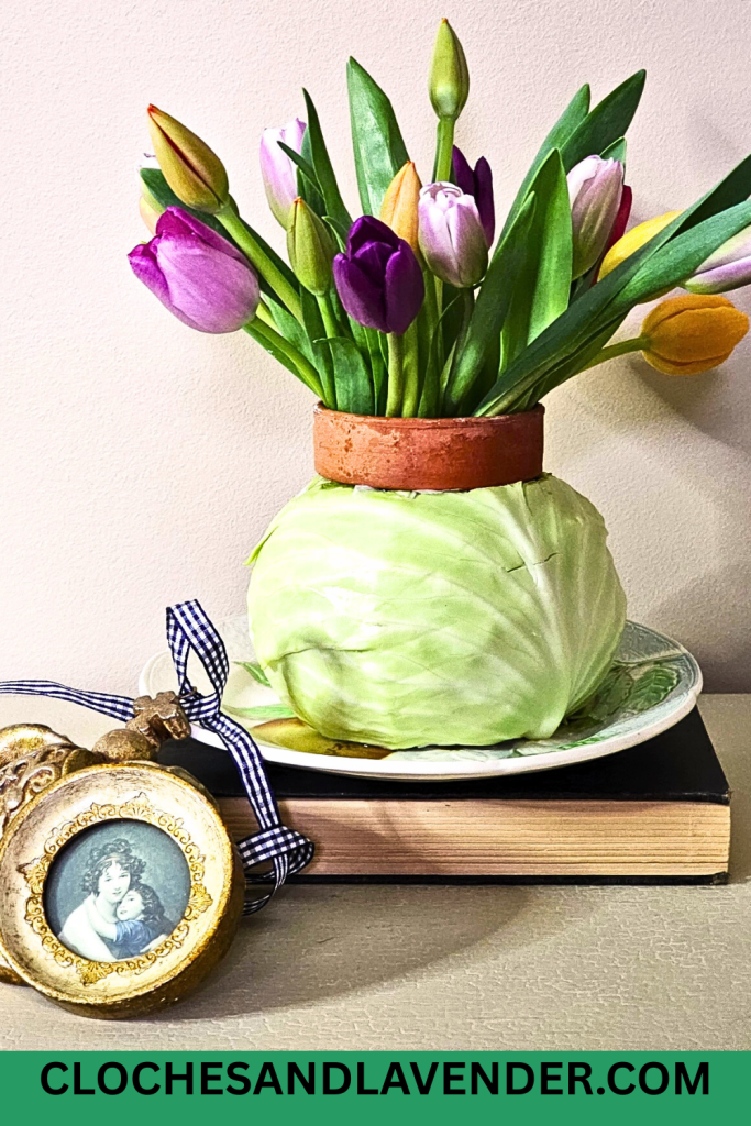 MAKE A CABBAGE FLOWER VASE NOW PIN