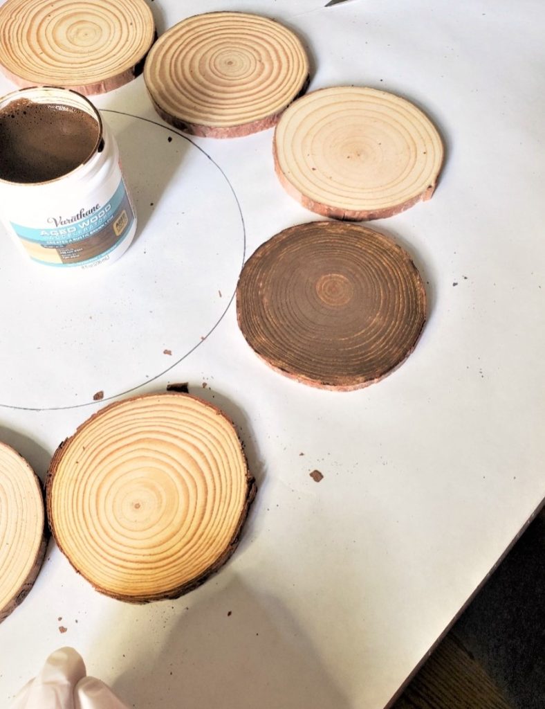 how-to-decorate-a-wire-wreasth-frame-first-wood-round-stained-with-accelerator