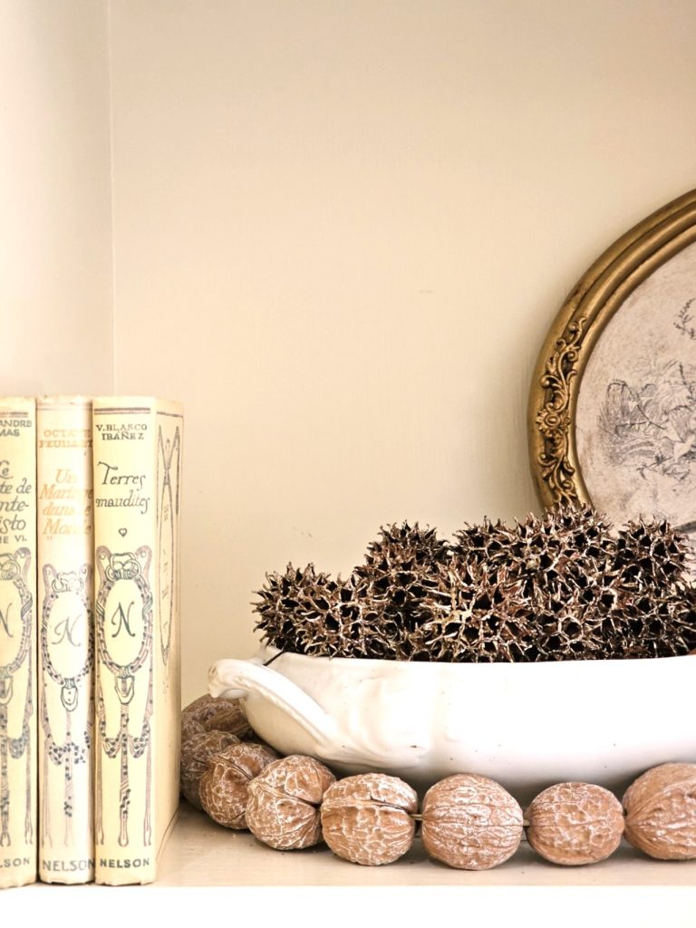 early-fall-decorating-ideas-for-a-cozy-home-now-sweetgum-in-tureen-walnut-garland-old-books