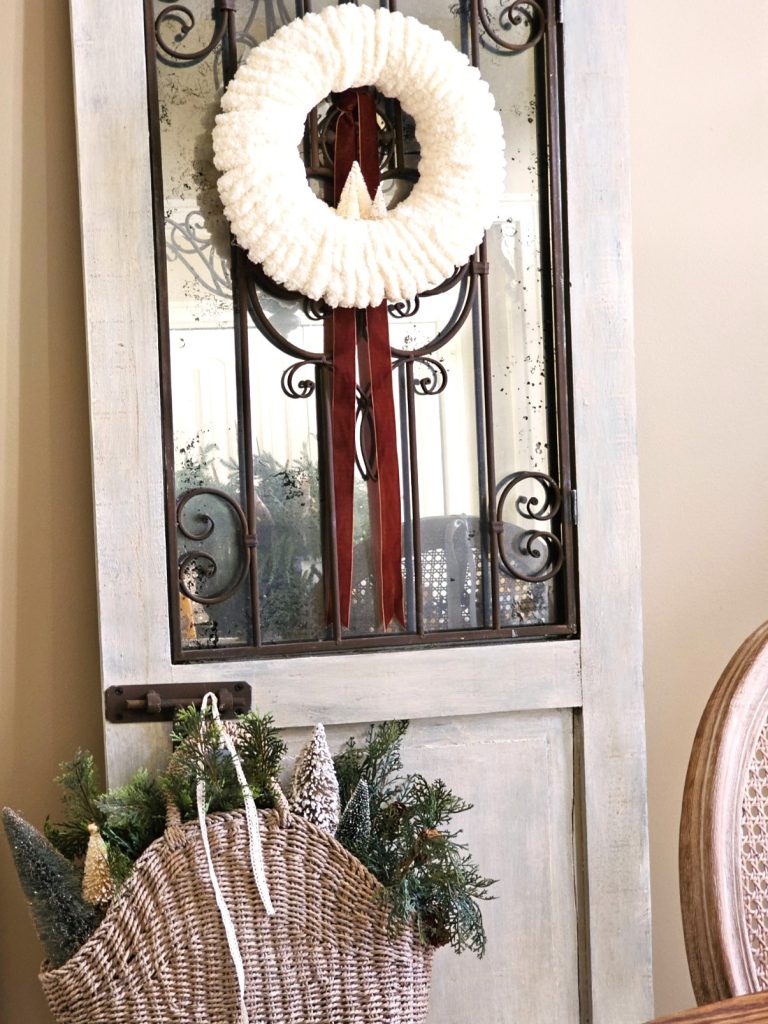 yarn-wreath-basket-filled-with-trees-and-greens