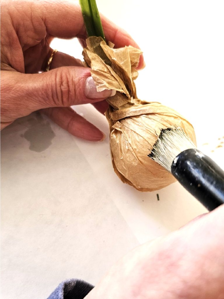 adding-brown-wax-to-paper