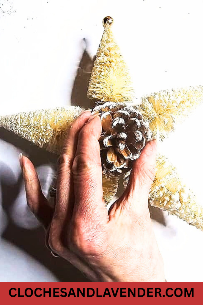 DIY Bottle Brush Star Tree Topper Easy Craft Idea PIN