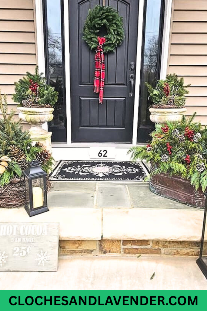 Farmhouse Front Porch Christmas Decorating Ideas PIN 