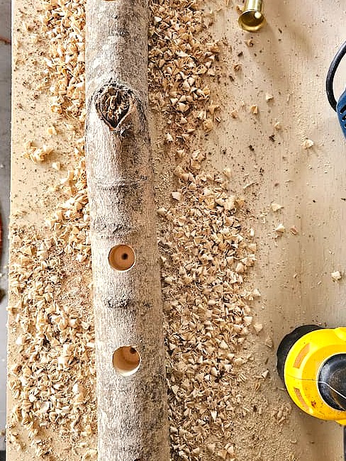 how-to-make-birch-log-candle-holder-for-decor-all-holes-drilled-into-log