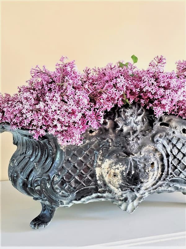 ultimate-guide-to-french-country-farmhouse-decorating-ideas-antique-jardiniere-filled-with-lilacs